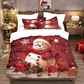 🎄 NU 49% KORTING! ✨ Feestelijke kerstset van 3-delige dekbedovertrekken - zacht geborsteld polyester met kerstmotieven voor een gezellige seizoensdecoratie 🛏️❤️