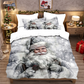 🎄 NU 49% KORTING! ✨ Feestelijke kerstset van 3-delige dekbedovertrekken - zacht geborsteld polyester met kerstmotieven voor een gezellige seizoensdecoratie 🛏️❤️